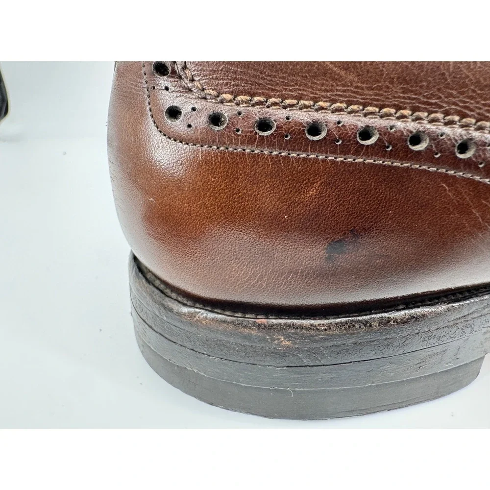 Allen Edmonds Boulevard 6375 Brown Leather Wingtip Oxford Shoes‎ Mens 10.5 C USA